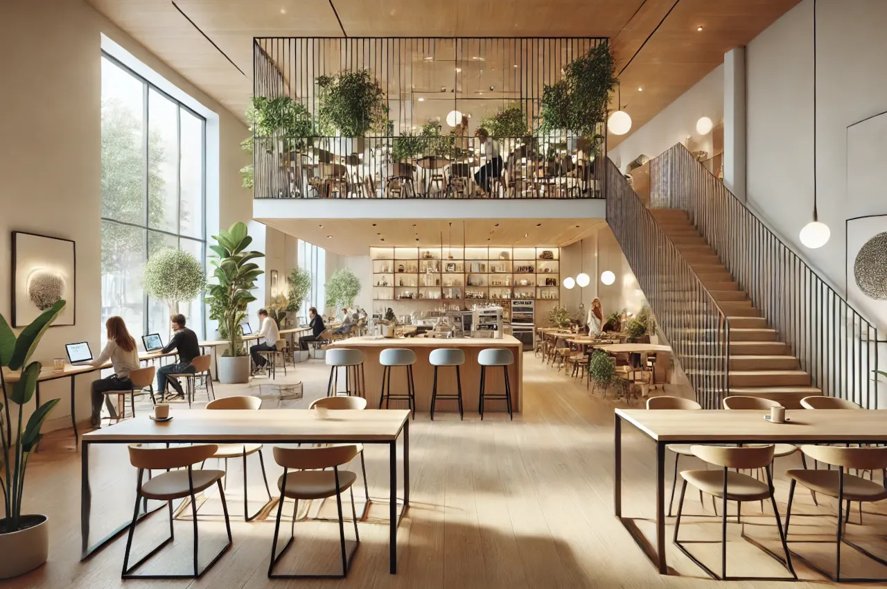 Cafetería con Espacio de Coworking